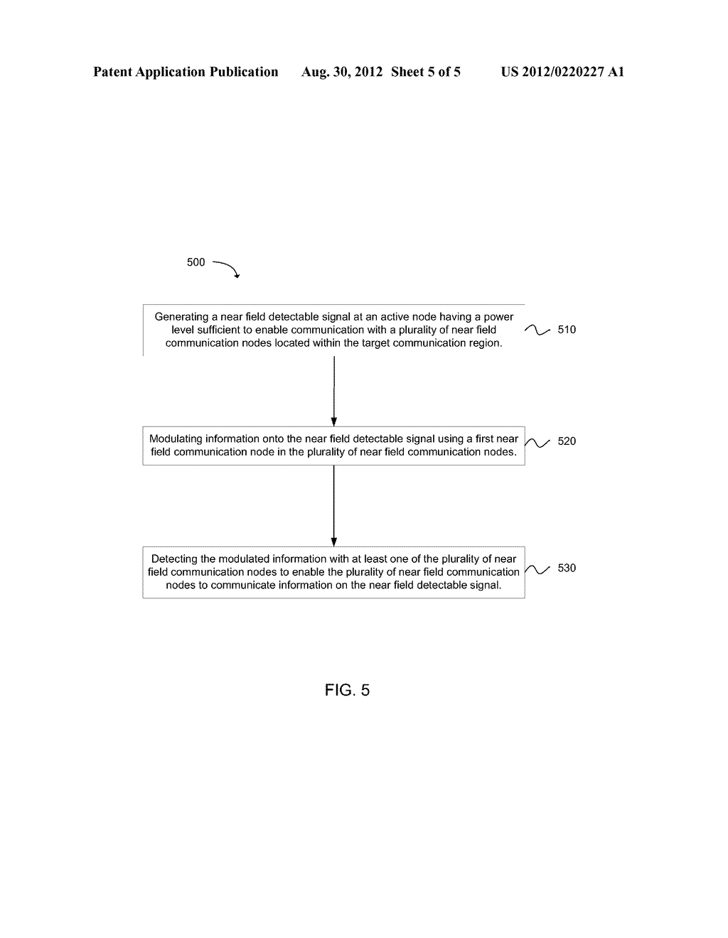 SYSTEM AND METHOD FOR COMMUNICATING BETWEEN NEAR FIELD COMMUNICATION     DEVICES WITHIN A TARGET REGION USING NEAR FIELD COMMUNICATION - diagram, schematic, and image 06