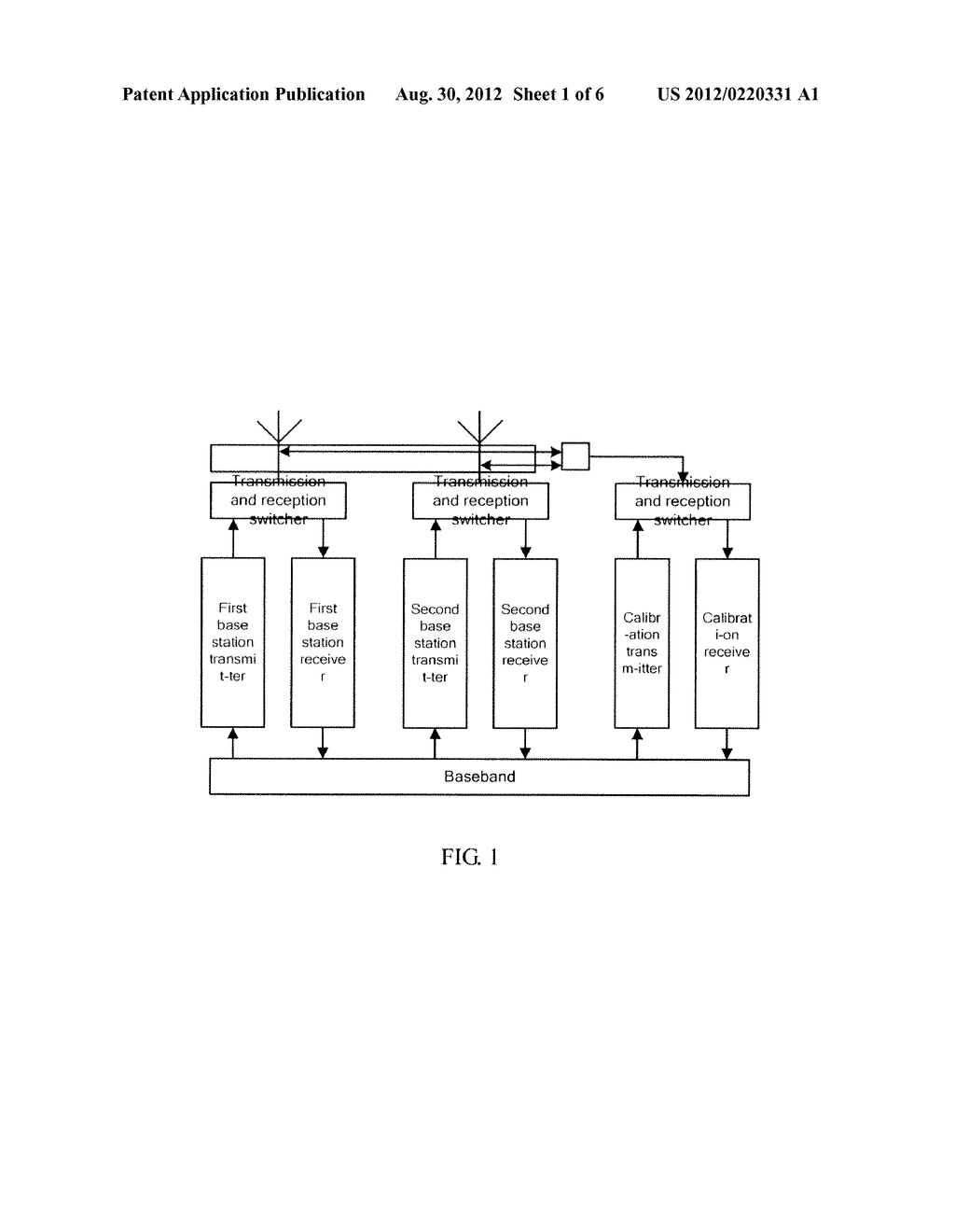 METHOD AND DEVICE FOR CALIBRATING ANTENNA IN A COMP-BASED TDD RADIO     COMMUNICATION SYSTEM - diagram, schematic, and image 02