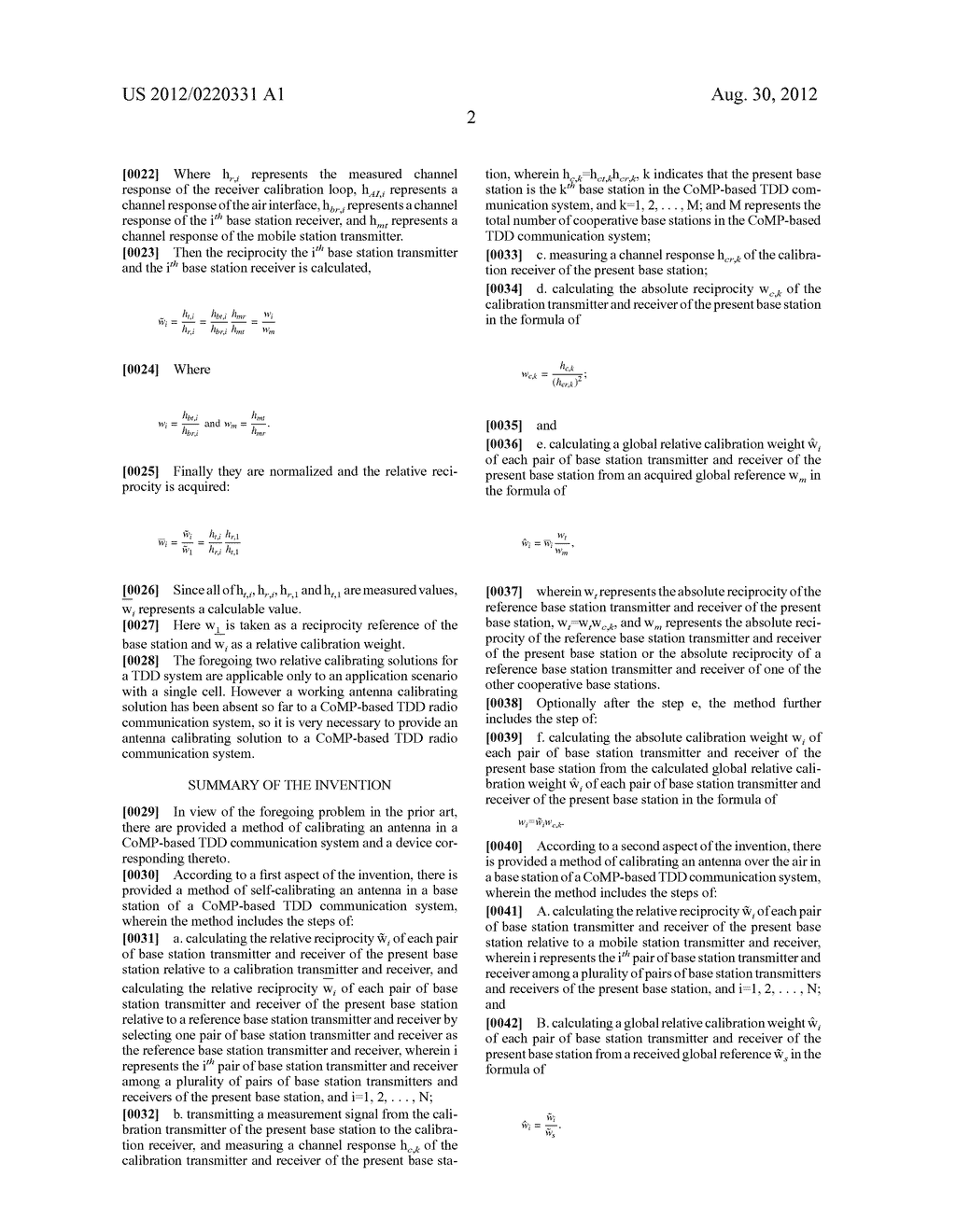 METHOD AND DEVICE FOR CALIBRATING ANTENNA IN A COMP-BASED TDD RADIO     COMMUNICATION SYSTEM - diagram, schematic, and image 09