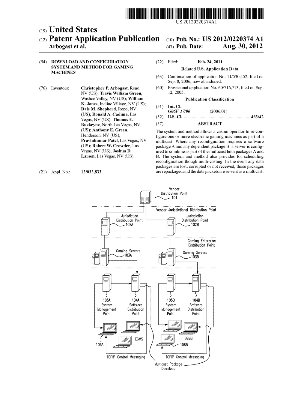 DOWNLOAD AND CONFIGURATION SYSTEM AND METHOD FOR GAMING MACHINES - diagram, schematic, and image 01