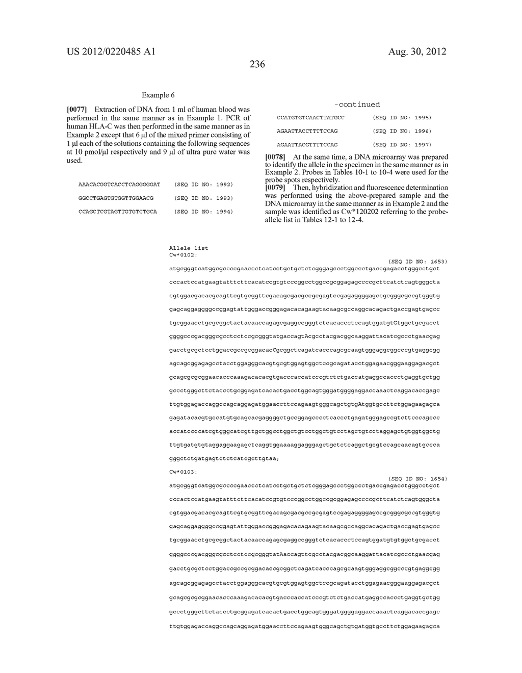 PROBE SET AND METHOD FOR IDENTIFYING HLA ALLELE - diagram, schematic, and image 237