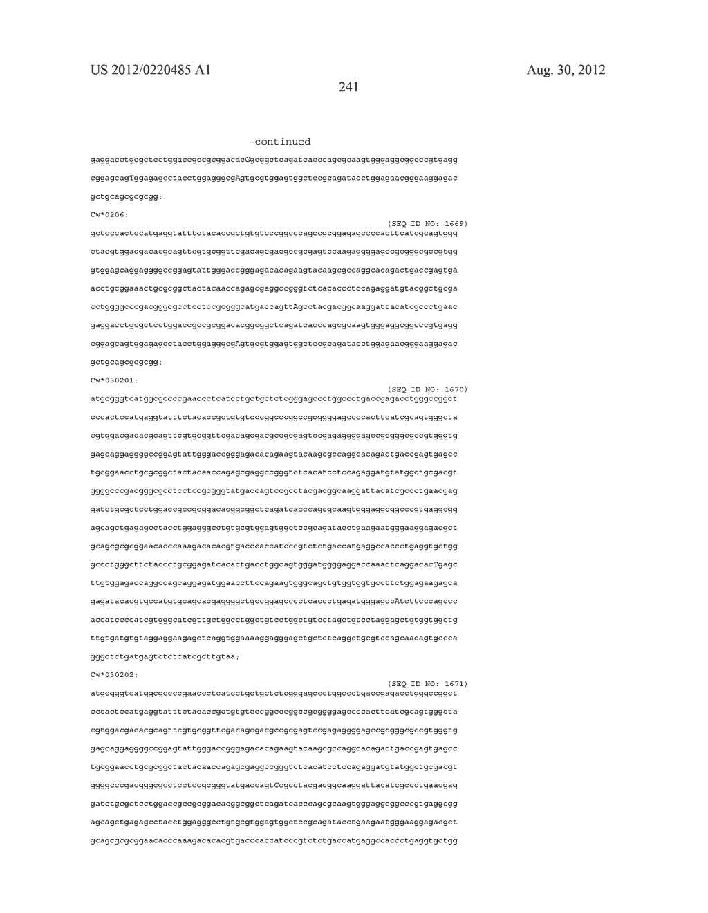 PROBE SET AND METHOD FOR IDENTIFYING HLA ALLELE - diagram, schematic, and image 242