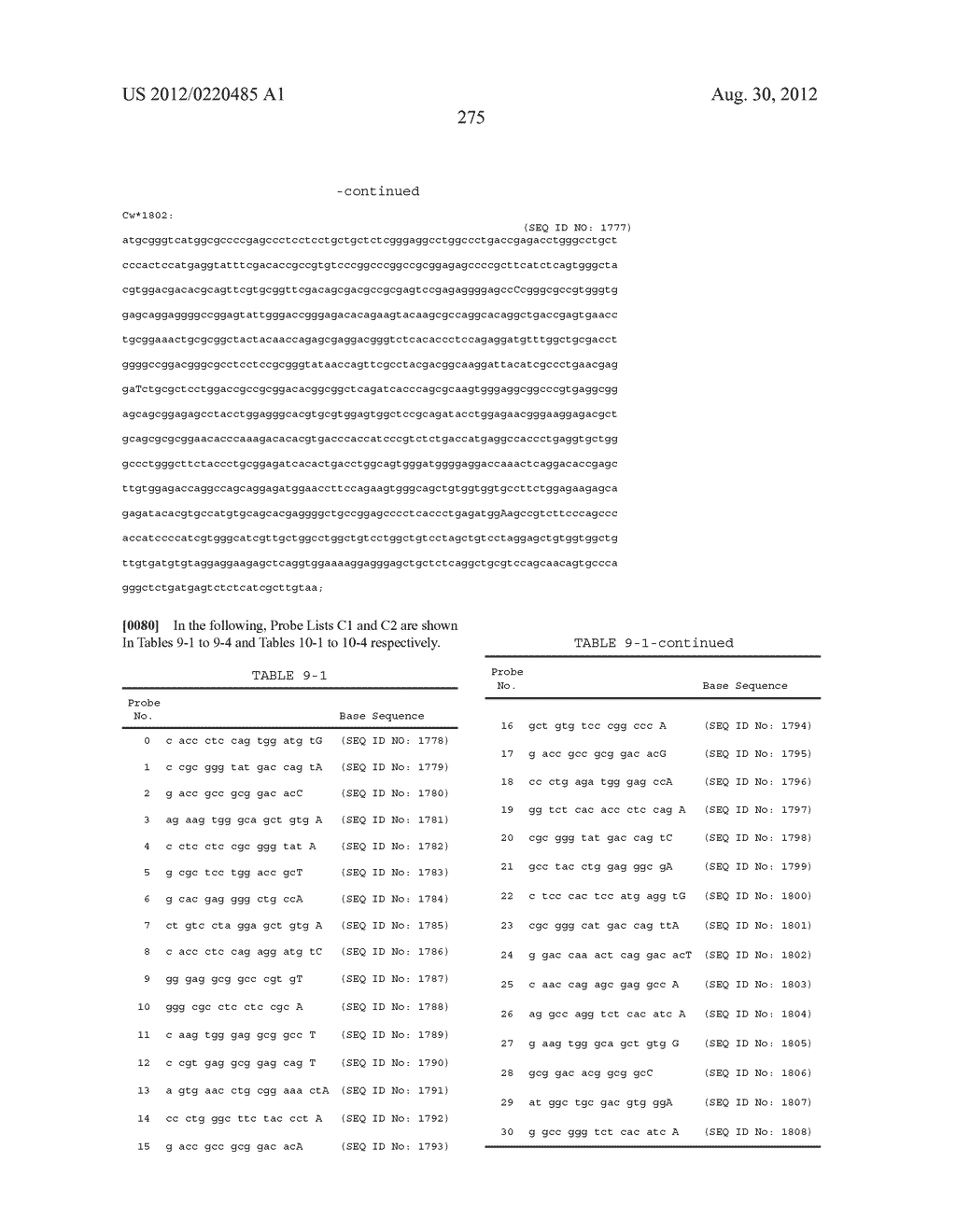 PROBE SET AND METHOD FOR IDENTIFYING HLA ALLELE - diagram, schematic, and image 276