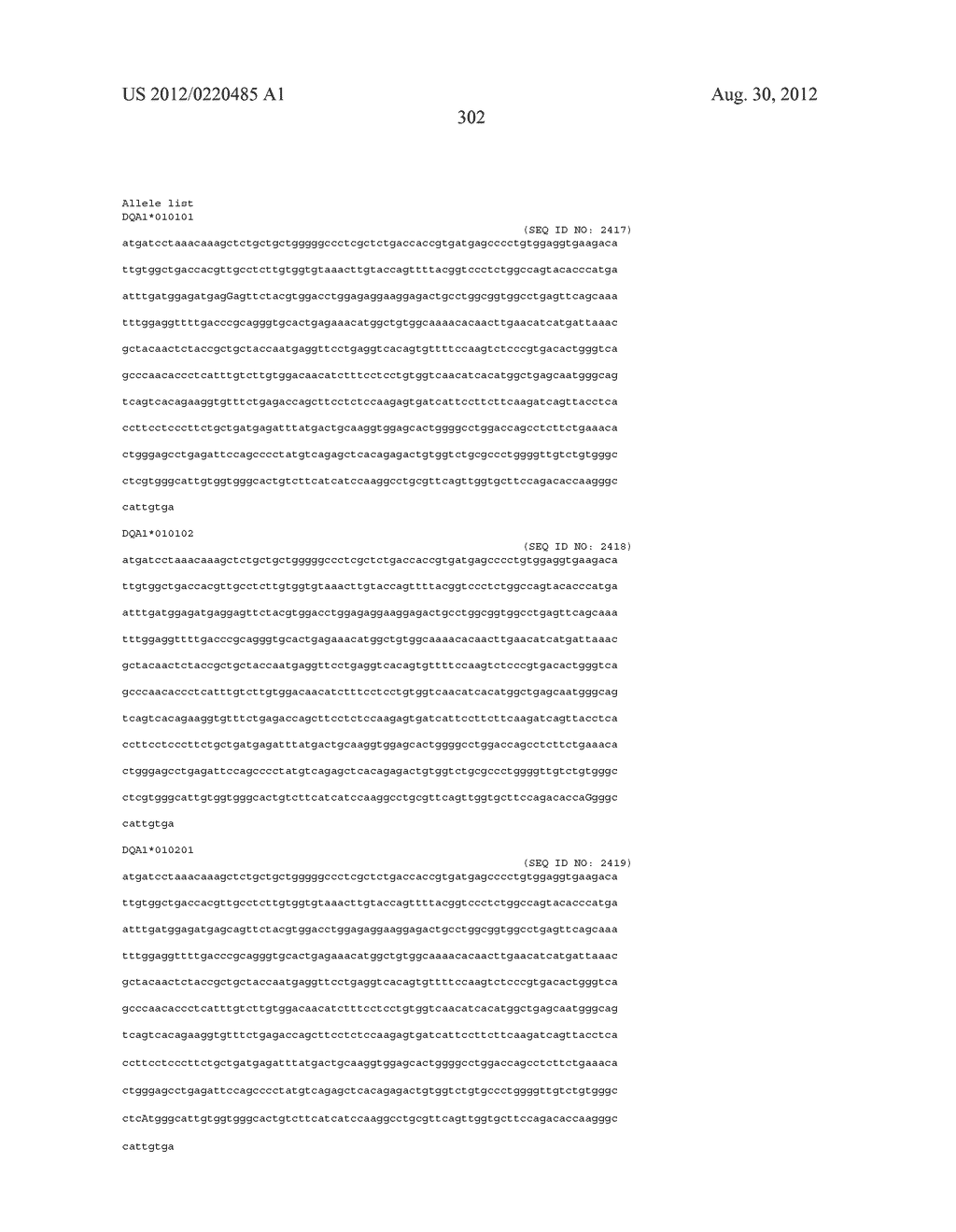 PROBE SET AND METHOD FOR IDENTIFYING HLA ALLELE - diagram, schematic, and image 303