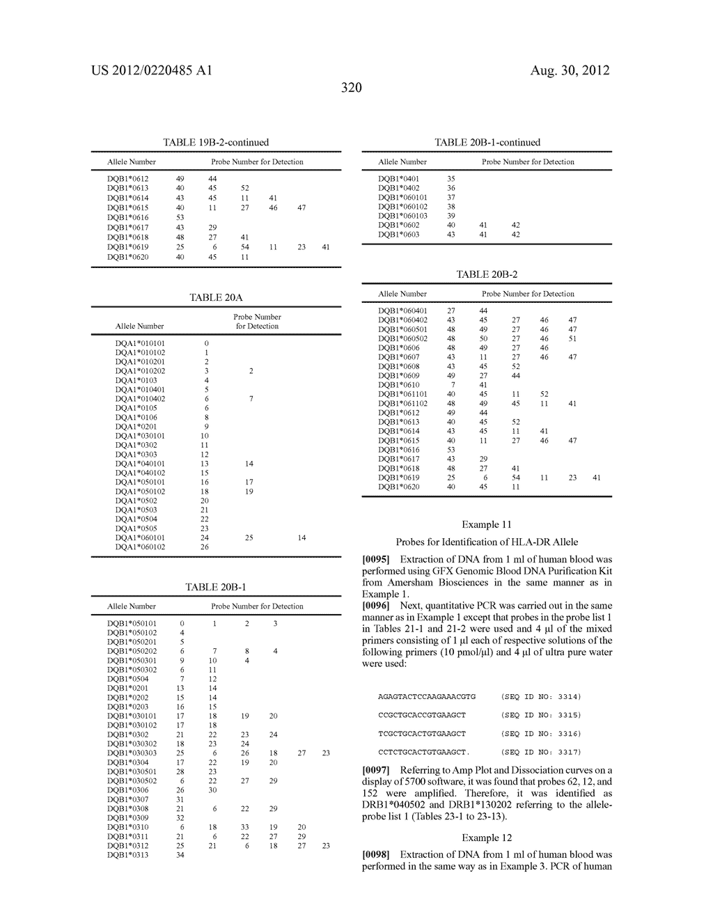 PROBE SET AND METHOD FOR IDENTIFYING HLA ALLELE - diagram, schematic, and image 321