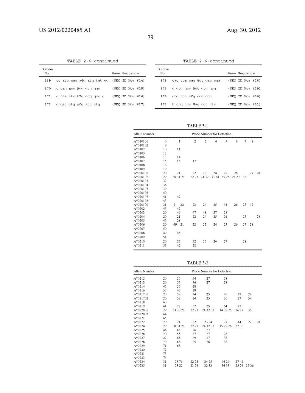 PROBE SET AND METHOD FOR IDENTIFYING HLA ALLELE - diagram, schematic, and image 80