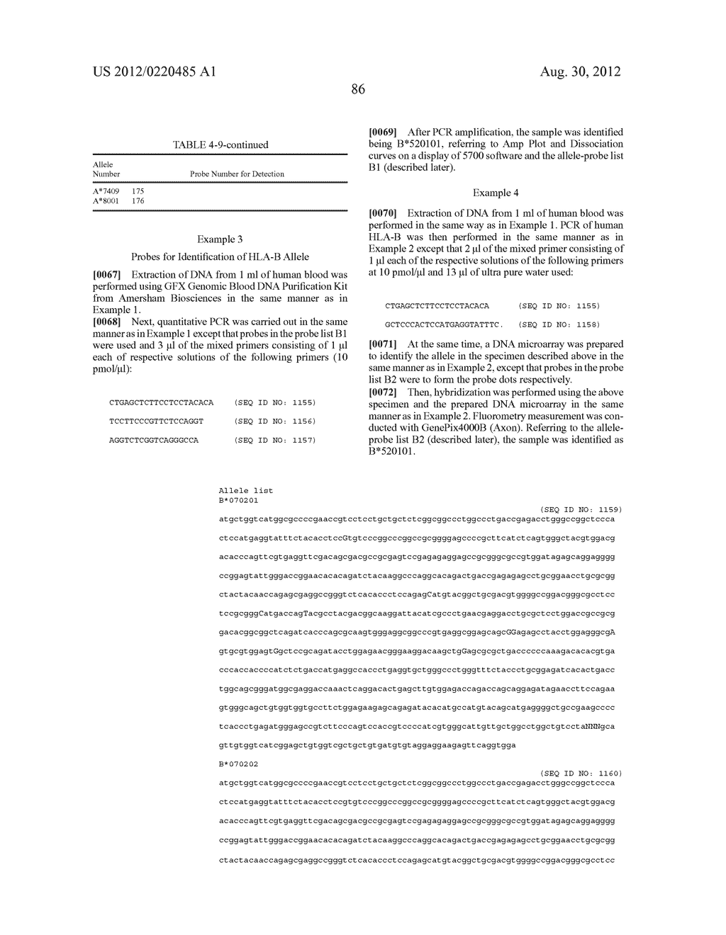 PROBE SET AND METHOD FOR IDENTIFYING HLA ALLELE - diagram, schematic, and image 87