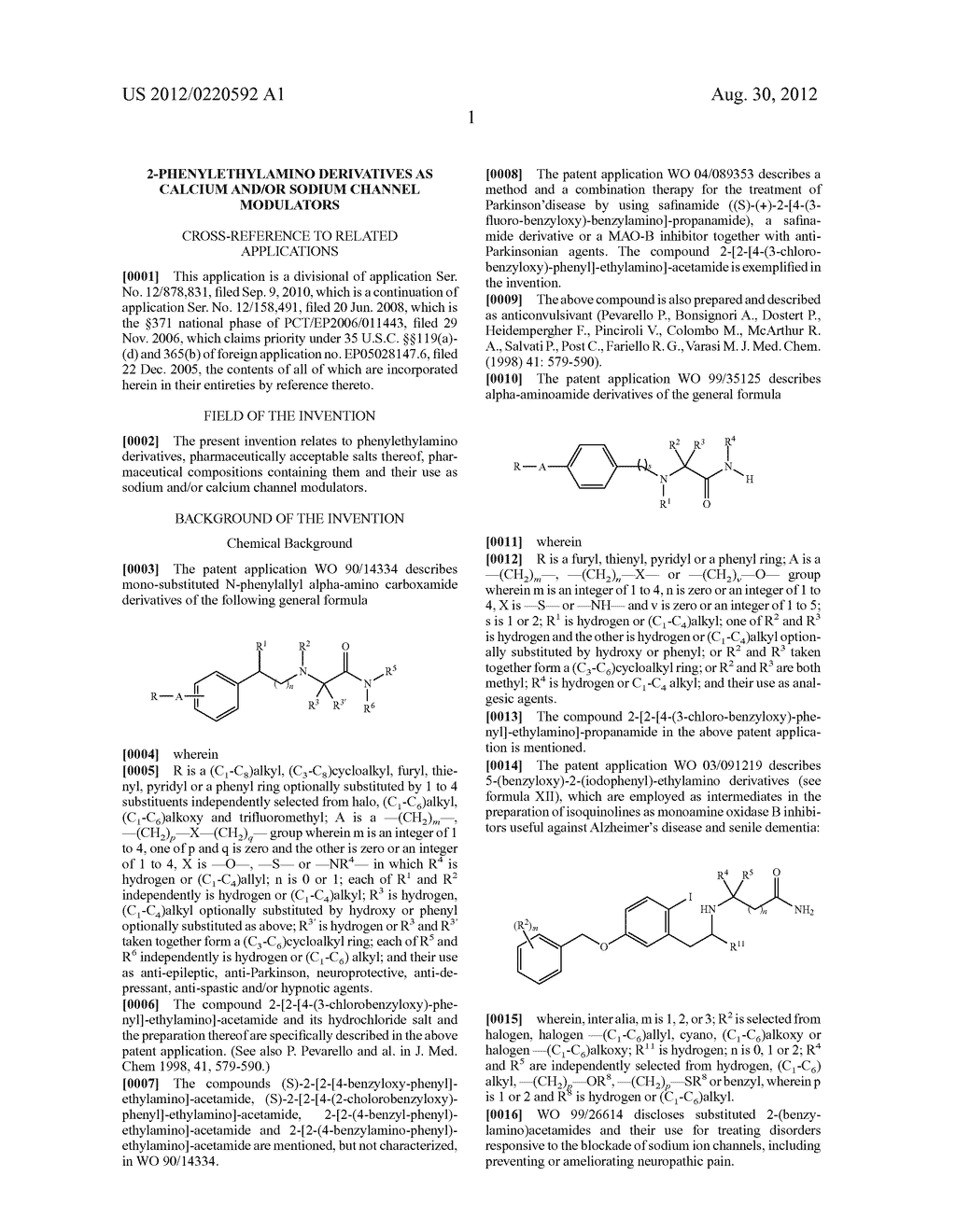 2-PHENYLETHYLAMINO DERIVATIVES AS CALCIUM AND/OR SODIUM CHANNEL MODULATORS - diagram, schematic, and image 03