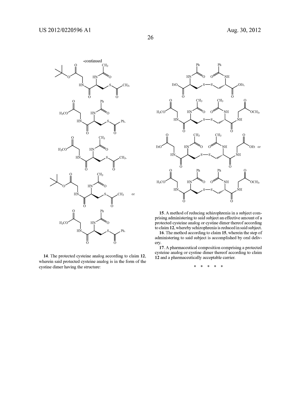 CYSTEINE AND CYSTINE PRODRUGS TO TREAT SCHIZOPHRENIA AND REDUCE DRUG     CRAVINGS - diagram, schematic, and image 35