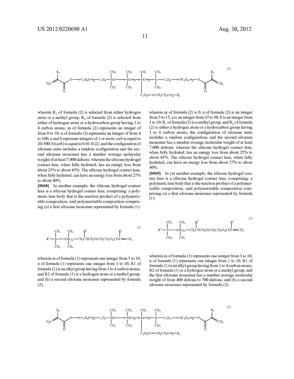 Silicone Hydrogel Contact Lenses Having Acceptable Levels Of Energy Loss - diagram, schematic, and image 12