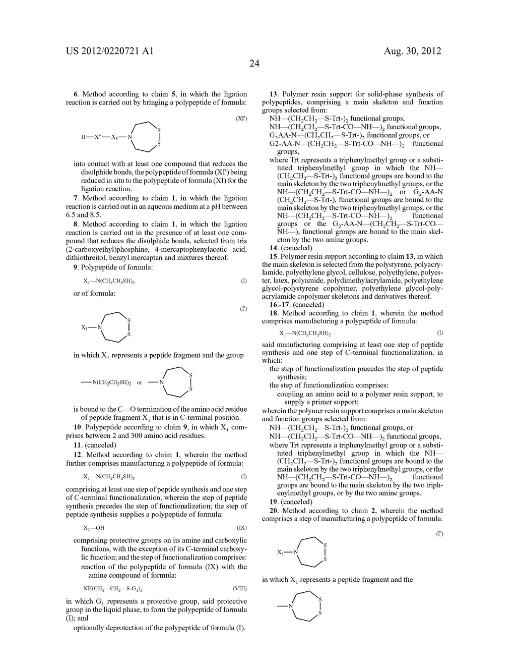 Method for Native Ligation of Polypeptides - diagram, schematic, and image 29