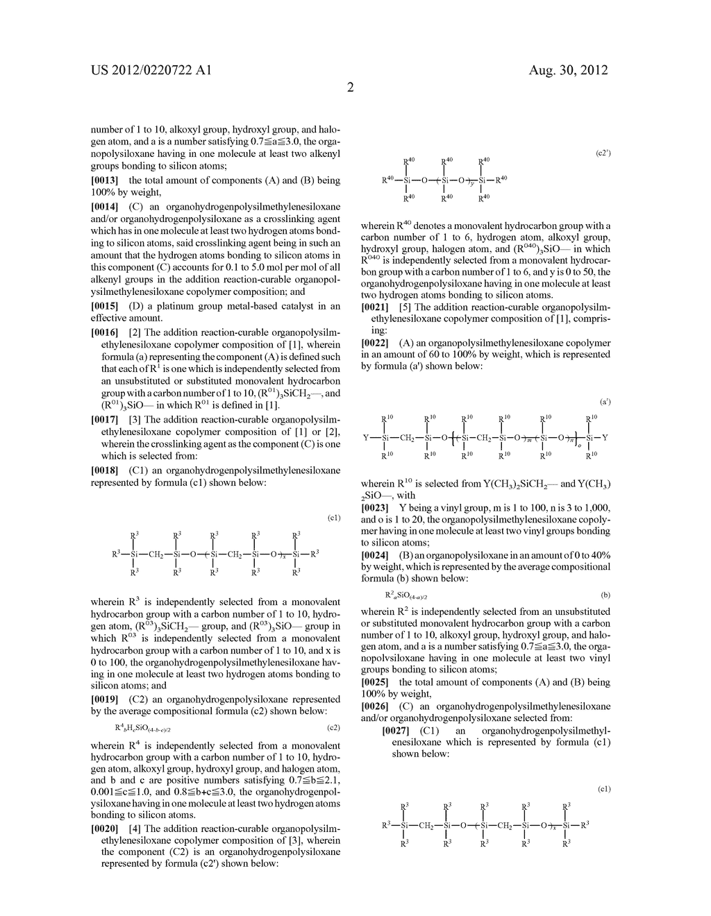 ADDITION REACTION-CURABLE ORGANOPOLYSILMETHYLENESILOXANE COPOLYMER     COMPOSITION - diagram, schematic, and image 03