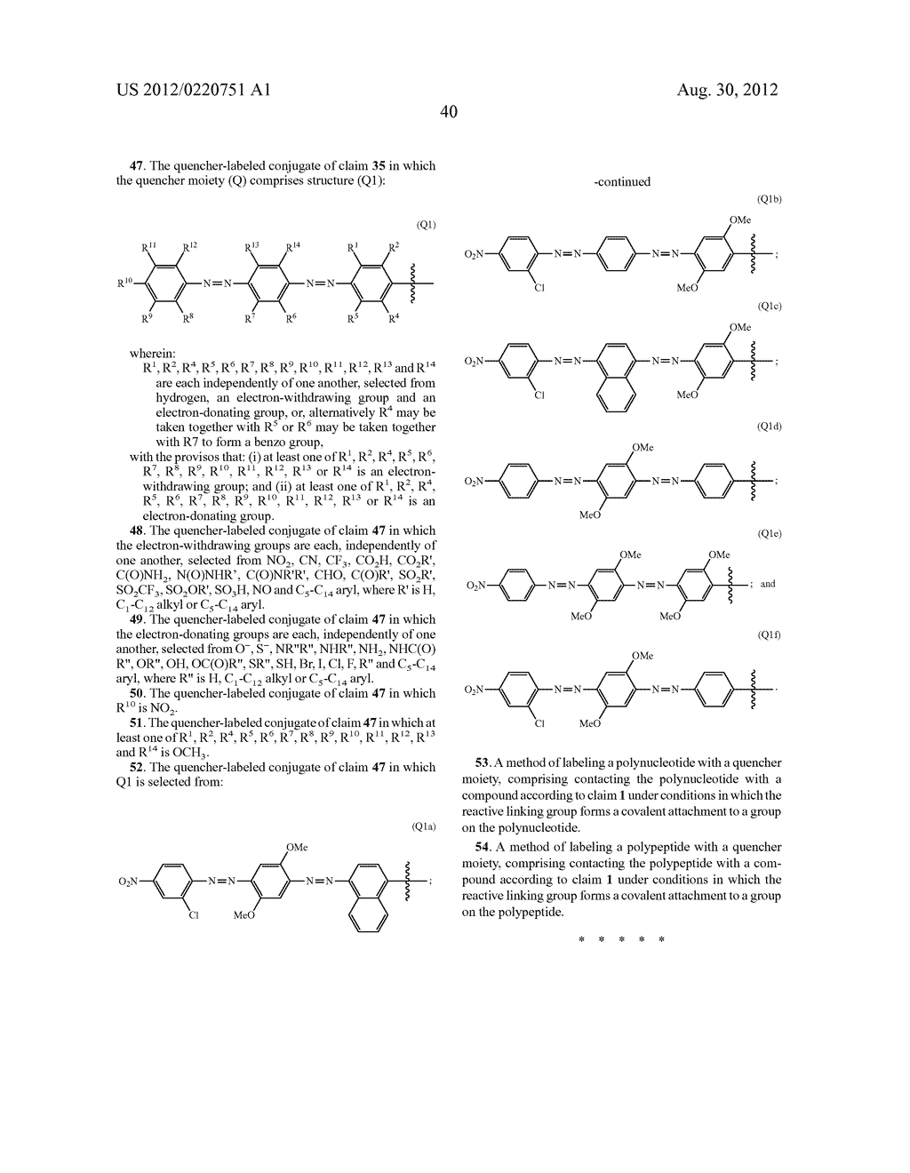 Non-Fluorescent Quencher Compounds and Biomolecular Assays - diagram, schematic, and image 41