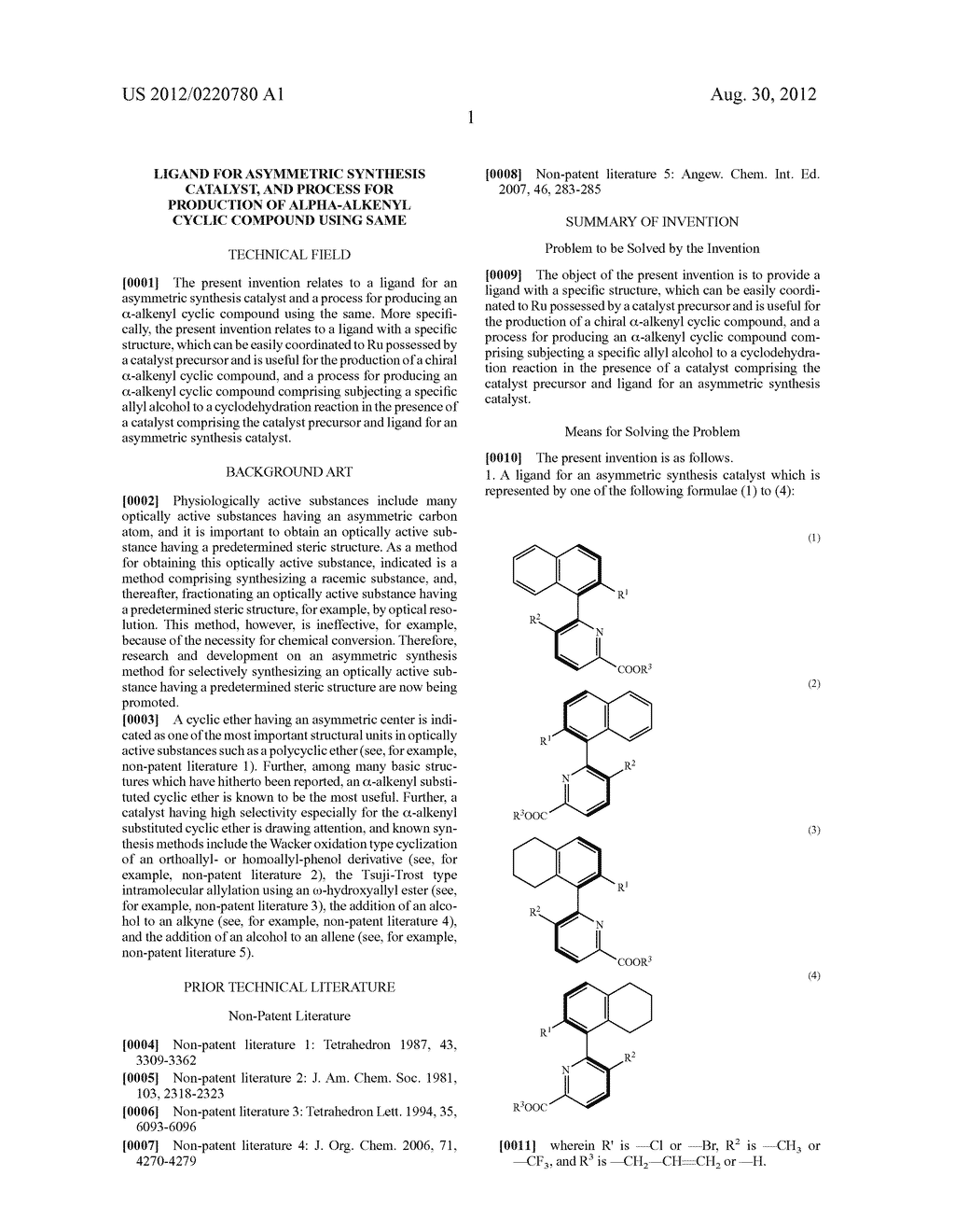 LIGAND FOR ASYMMETRIC SYNTHESIS CATALYST, AND PROCESS FOR PRODUCTION OF     ALPHA-ALKENYL CYCLIC COMPOUND USING SAME - diagram, schematic, and image 04