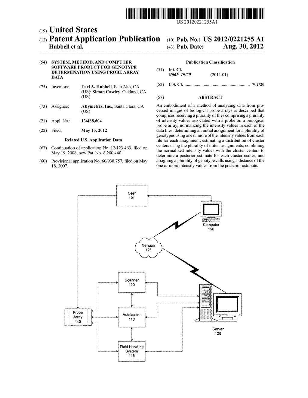 System, Method, and Computer Software Product for Genotype Determination     Using Probe Array Data - diagram, schematic, and image 01