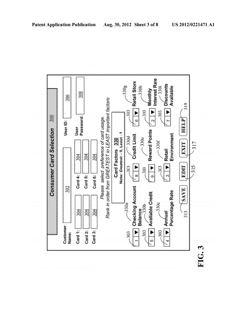 Electronic System for Selecting the Best Card from a Collection of     Consumer Credit, Debit and Discount Cards - diagram, schematic, and image 04