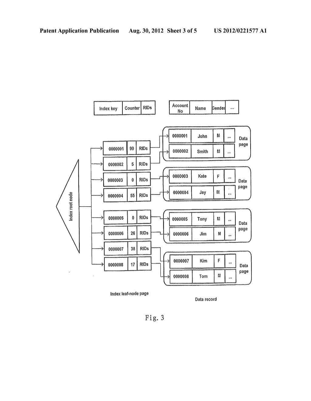 METHOD OF AND APPARATUS FOR ORGANIZING DATA RECORDS IN A RELATIONAL     DATABASE - diagram, schematic, and image 04