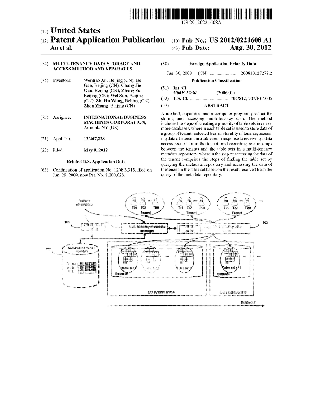 MULTI-TENANCY DATA STORAGE AND ACCESS METHOD AND APPARATUS - diagram, schematic, and image 01