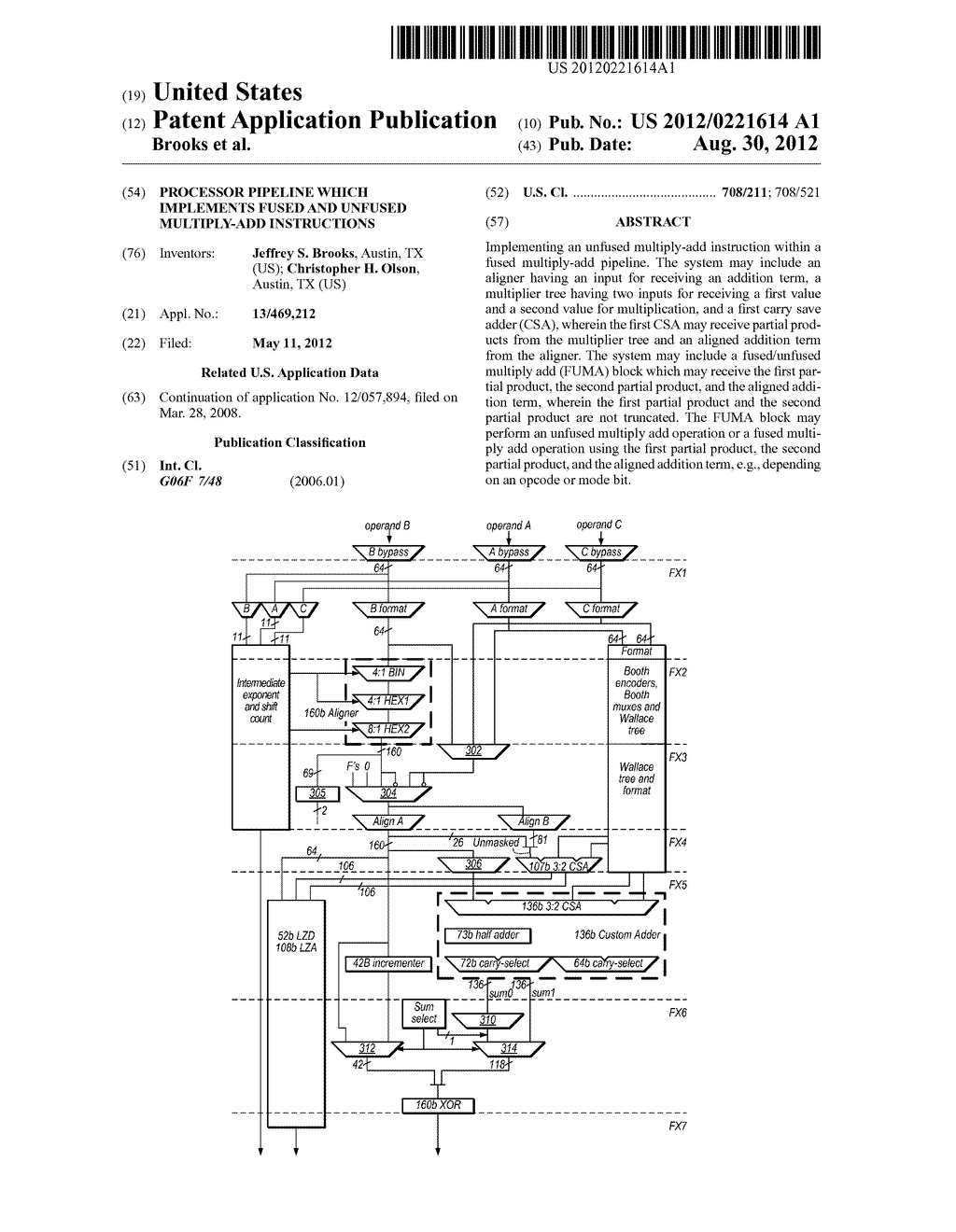 Processor Pipeline which Implements Fused and Unfused Multiply-Add     Instructions - diagram, schematic, and image 01