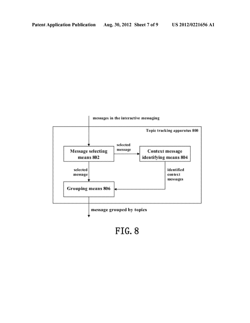 TRACKING MESSAGE TOPICS IN AN INTERACTIVE MESSAGING ENVIRONMENT - diagram, schematic, and image 08