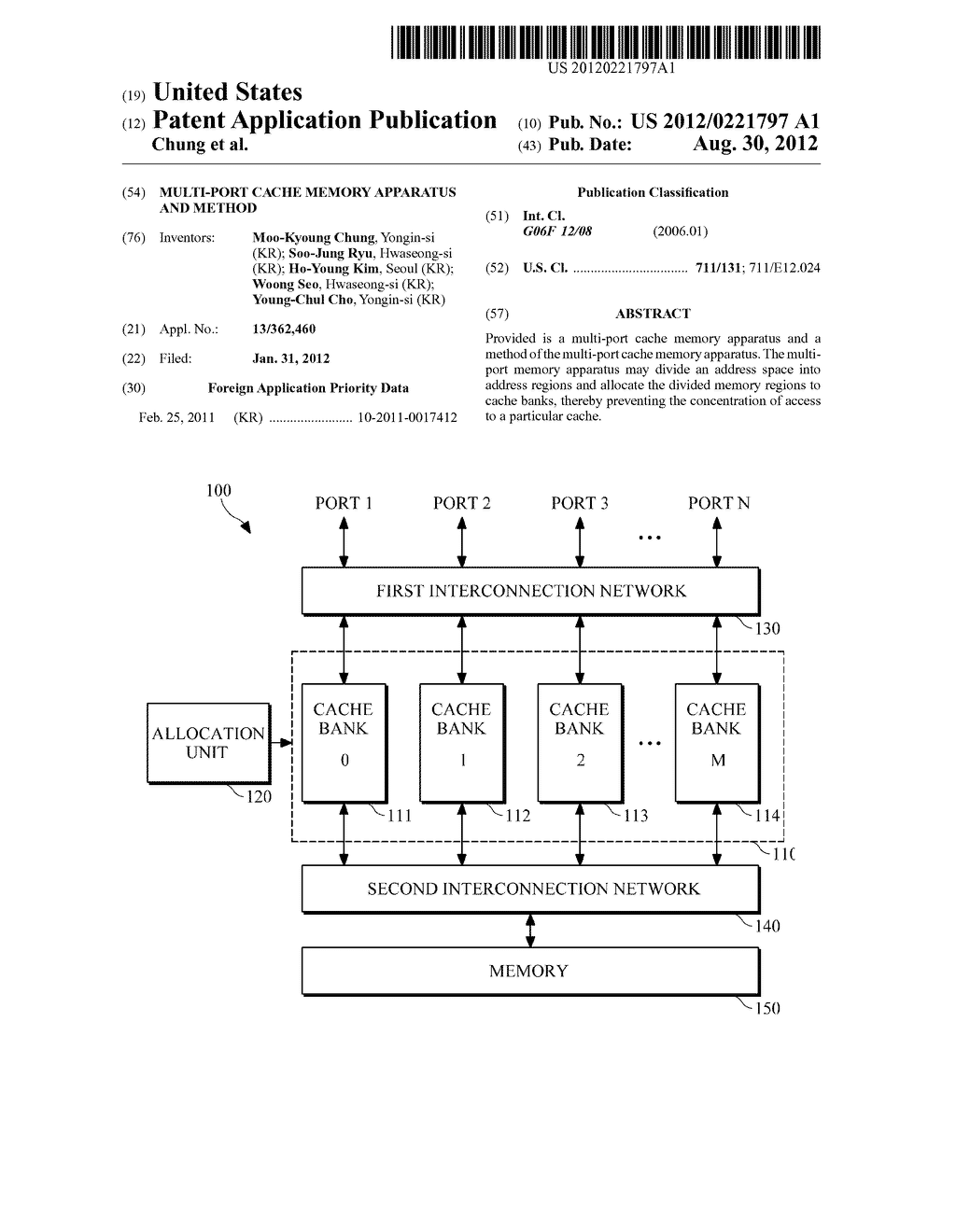MULTI-PORT CACHE MEMORY APPARATUS AND METHOD - diagram, schematic, and image 01