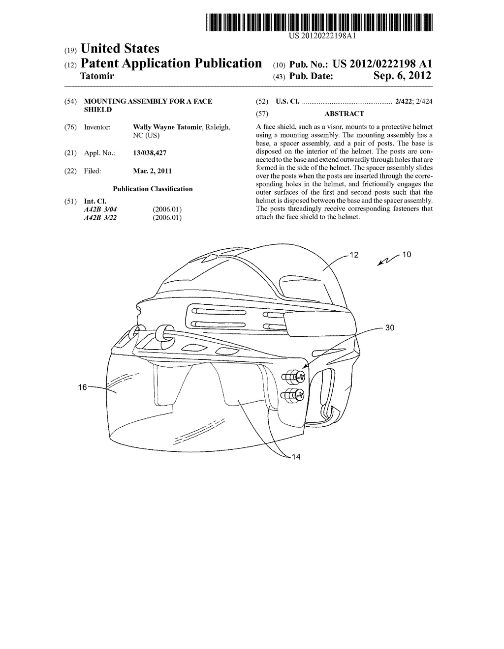 Mounting Assembly for a Face Shield - diagram, schematic, and image 01