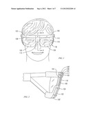 Protective Eyewear Device With Lateral Eye Access and Quick Release     Mechanism for Interchanging Lenses diagram and image