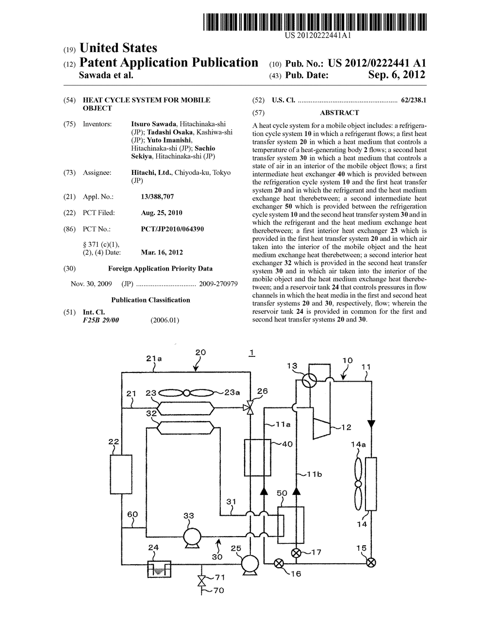 Heat Cycle System for Mobile Object - diagram, schematic, and image 01