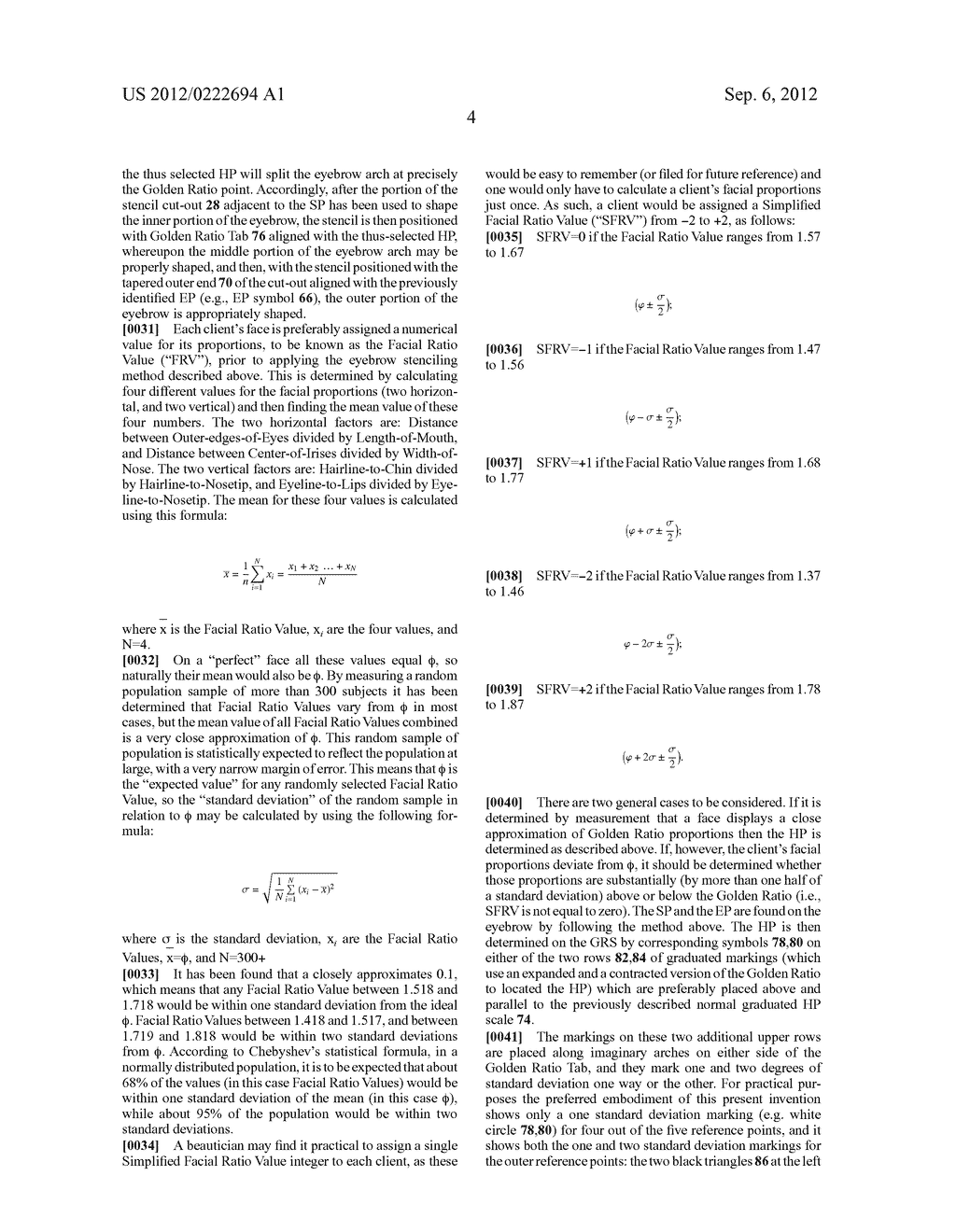 STENCILS AND GAUGING DEVICE FOR AESTHETICALLY PLEASING EYEBROW SHAPING - diagram, schematic, and image 10