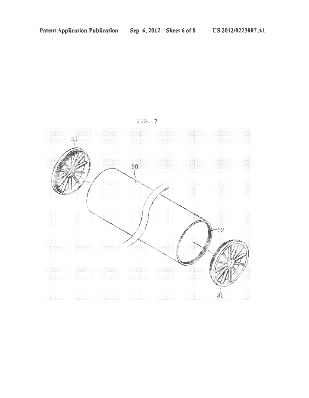 TUBULAR MOLDED BODY CAPABLE OF FULL-WRAPPING MEMBRANE MODULE AND     INDUSTRIAL FILTER ASSEMBLY USING THE SAME - diagram, schematic, and image 07