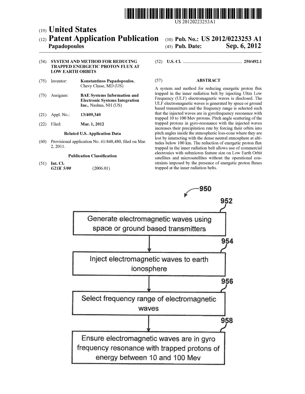 SYSTEM AND METHOD FOR REDUCING TRAPPED ENERGETIC PROTON FLUX AT LOW EARTH     ORBITS - diagram, schematic, and image 01