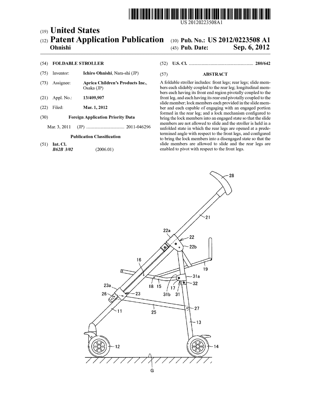 Foldable Stroller - diagram, schematic, and image 01