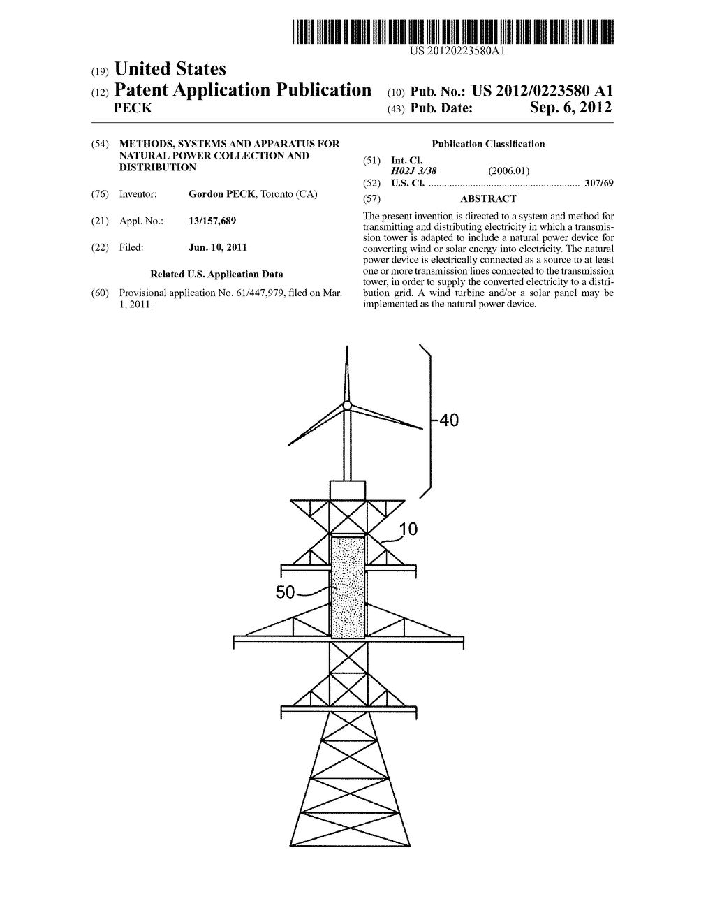 METHODS, SYSTEMS AND APPARATUS FOR NATURAL POWER COLLECTION AND     DISTRIBUTION - diagram, schematic, and image 01