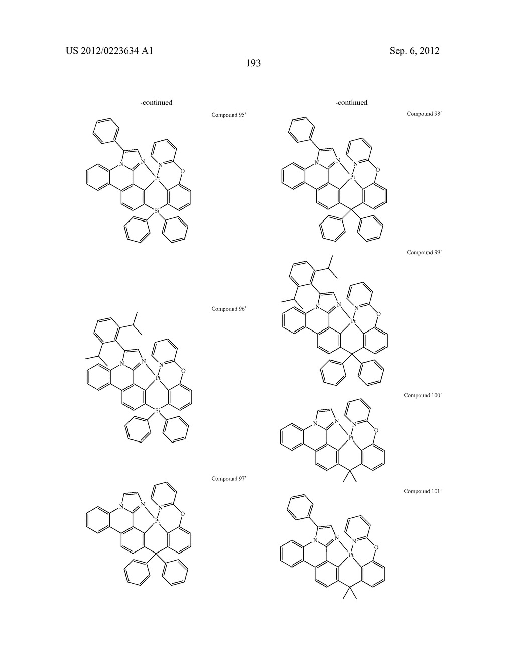 NOVEL TETRADENTATE PLATINUM COMPLEXES - diagram, schematic, and image 198