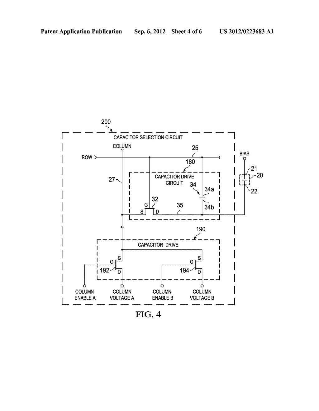 ADDRESS-SELECTABLE CHARGING OF CAPACITIVE DEVICES - diagram, schematic, and image 05