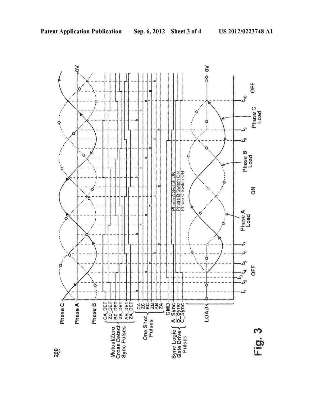 CIRCUIT AND METHOD FOR APPLYING A THREE PHASE POWER SOURCE TO A THREE     PHASE LOAD - diagram, schematic, and image 04