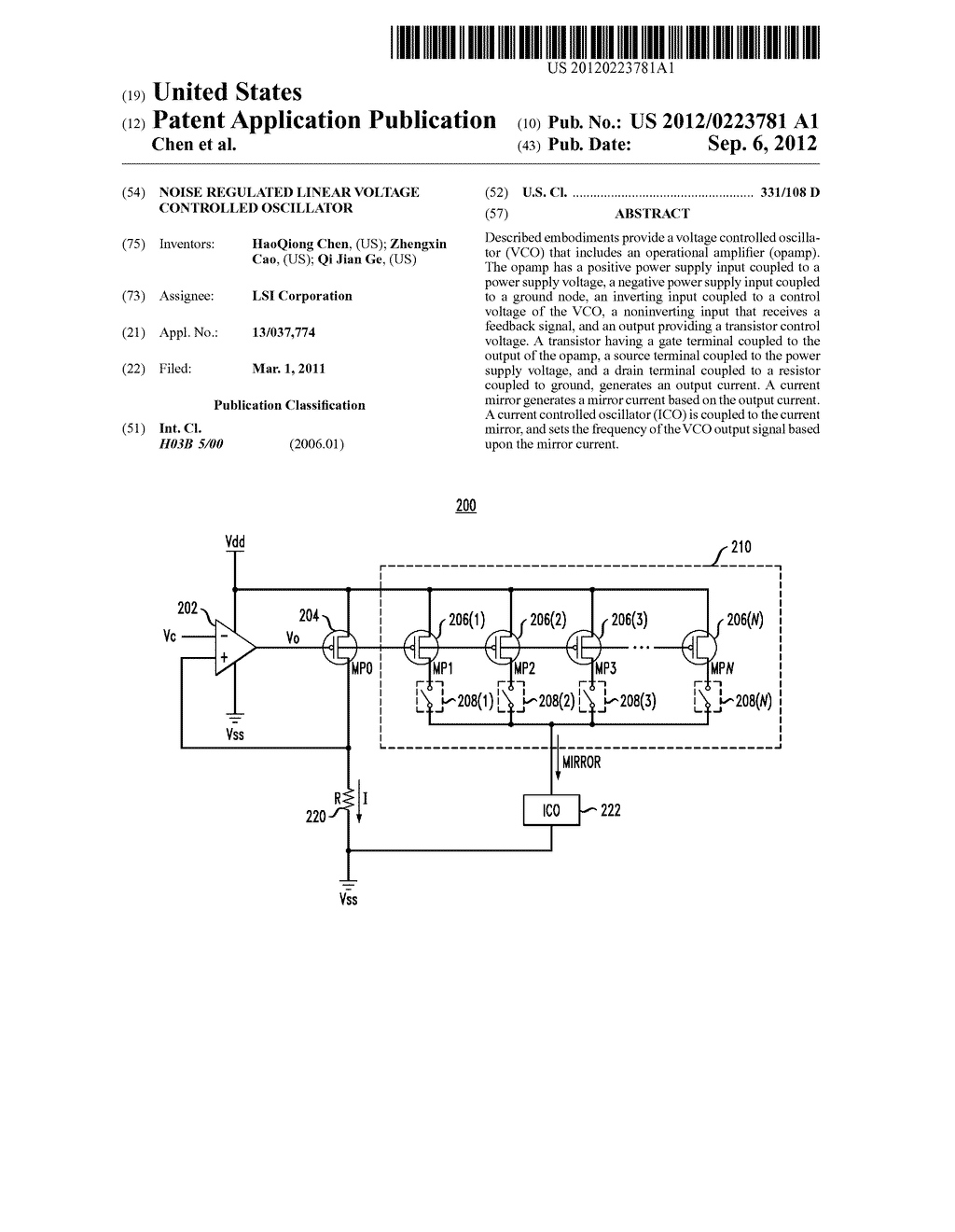 NOISE REGULATED LINEAR VOLTAGE CONTROLLED OSCILLATOR - diagram, schematic, and image 01