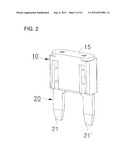 AUTOMOBILE FUSE WHICH CHANGES COLOR WHEN SHORT CIRCUITED, AND PREPARATION     METHOD THEREOF diagram and image