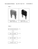 AUTOMOBILE FUSE WHICH CHANGES COLOR WHEN SHORT CIRCUITED, AND PREPARATION     METHOD THEREOF diagram and image