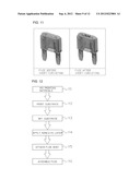 AUTOMOBILE FUSE WHICH CHANGES COLOR WHEN SHORT CIRCUITED, AND PREPARATION     METHOD THEREOF diagram and image