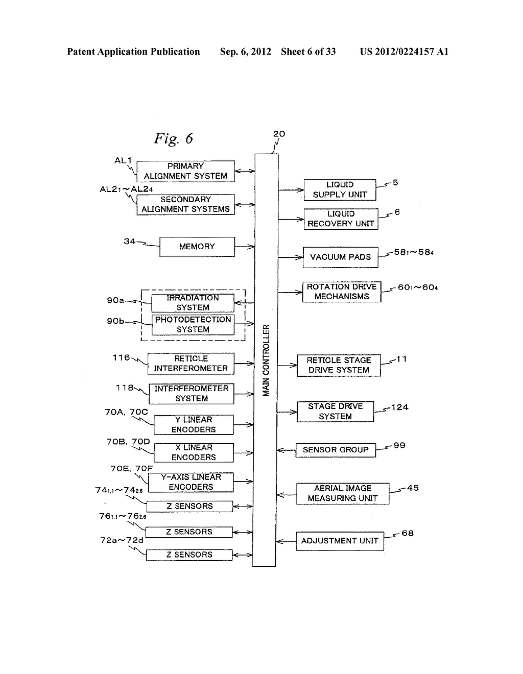 MOVABLE BODY DRIVE METHOD AND SYSTEM, PATTERN FORMATION METHOD AND     APPARATUS, EXPOSURE METHOD AND APPARATUS FOR DRIVING MOVABLE BODY BASED     ON MEASUREMENT VALUE OF ENCODER AND INFORMATION ON FLATNESS OF SCALE, AND     DEVICE MANUFACTURING METHOD - diagram, schematic, and image 07