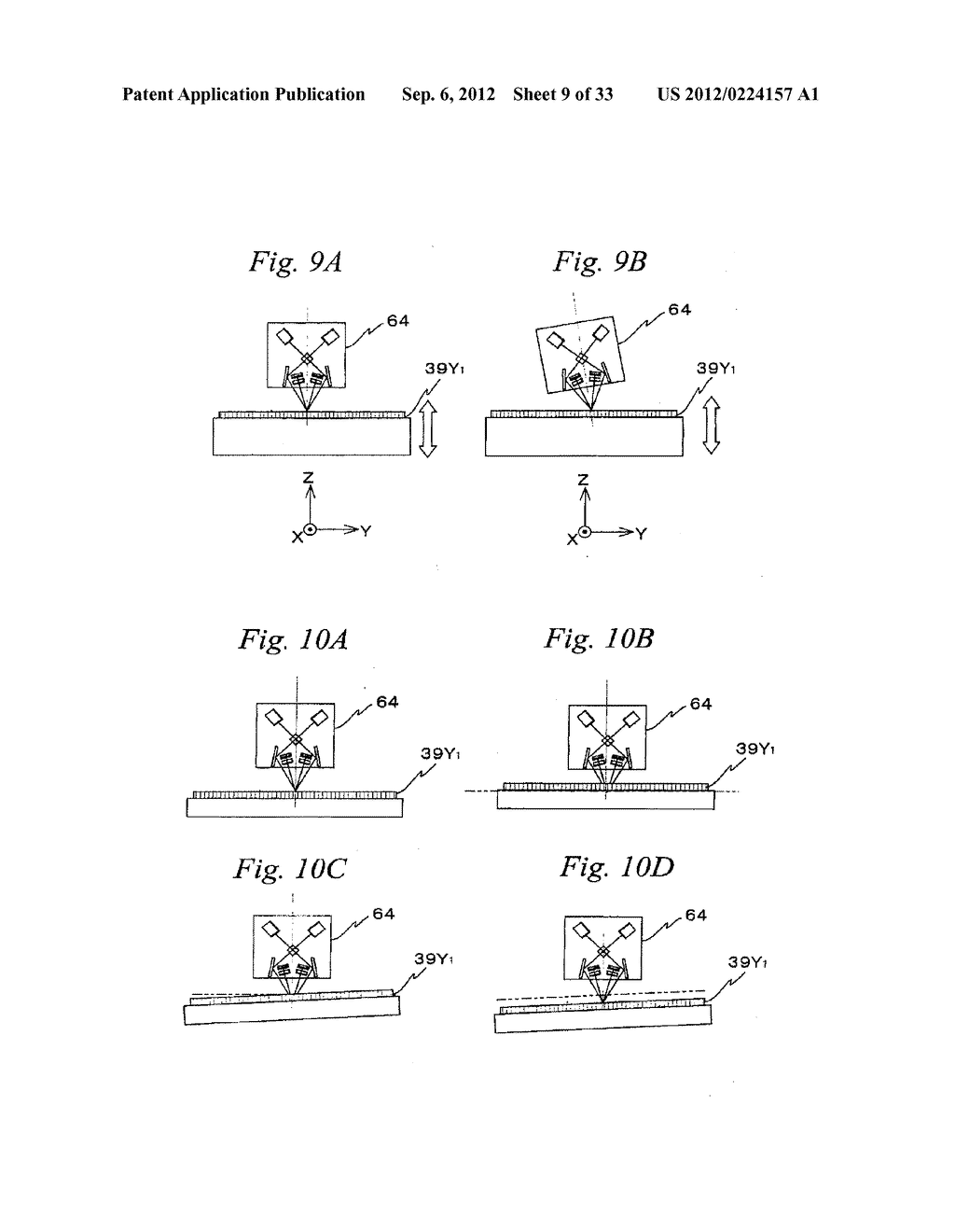 MOVABLE BODY DRIVE METHOD AND SYSTEM, PATTERN FORMATION METHOD AND     APPARATUS, EXPOSURE METHOD AND APPARATUS FOR DRIVING MOVABLE BODY BASED     ON MEASUREMENT VALUE OF ENCODER AND INFORMATION ON FLATNESS OF SCALE, AND     DEVICE MANUFACTURING METHOD - diagram, schematic, and image 10