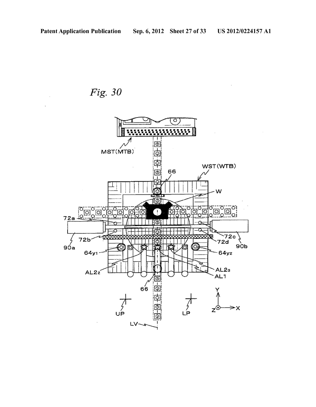 MOVABLE BODY DRIVE METHOD AND SYSTEM, PATTERN FORMATION METHOD AND     APPARATUS, EXPOSURE METHOD AND APPARATUS FOR DRIVING MOVABLE BODY BASED     ON MEASUREMENT VALUE OF ENCODER AND INFORMATION ON FLATNESS OF SCALE, AND     DEVICE MANUFACTURING METHOD - diagram, schematic, and image 28