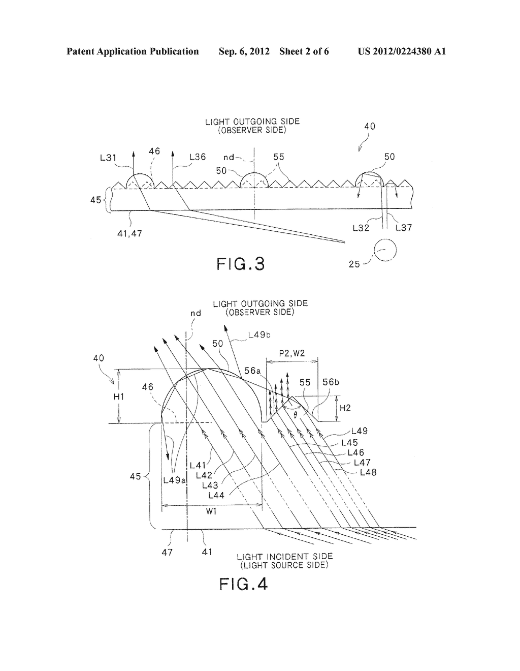 OPTICAL SHEET, SURFACE LIGHT SOURCE DEVICE AND TRANSMISSION-TYPE DISPLAY     DEVICE - diagram, schematic, and image 03