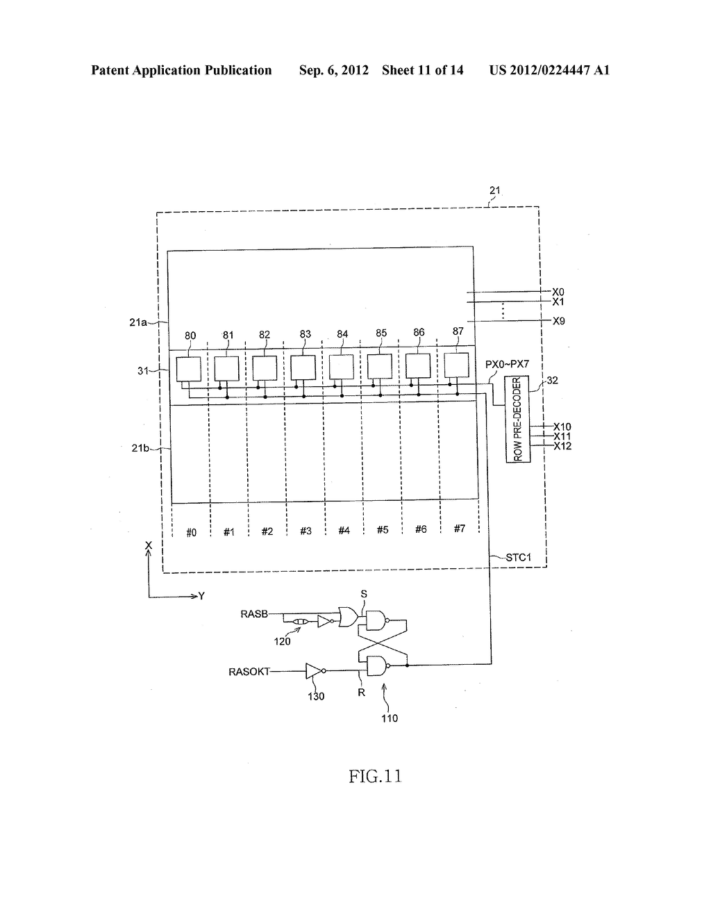 SEMICONDUCTOR MEMORY DEVICE HAVING SELECTIVE ACTIVATION CIRCUIT FOR     SELECTIVELY ACTIVATING CIRCUIT AREAS - diagram, schematic, and image 12