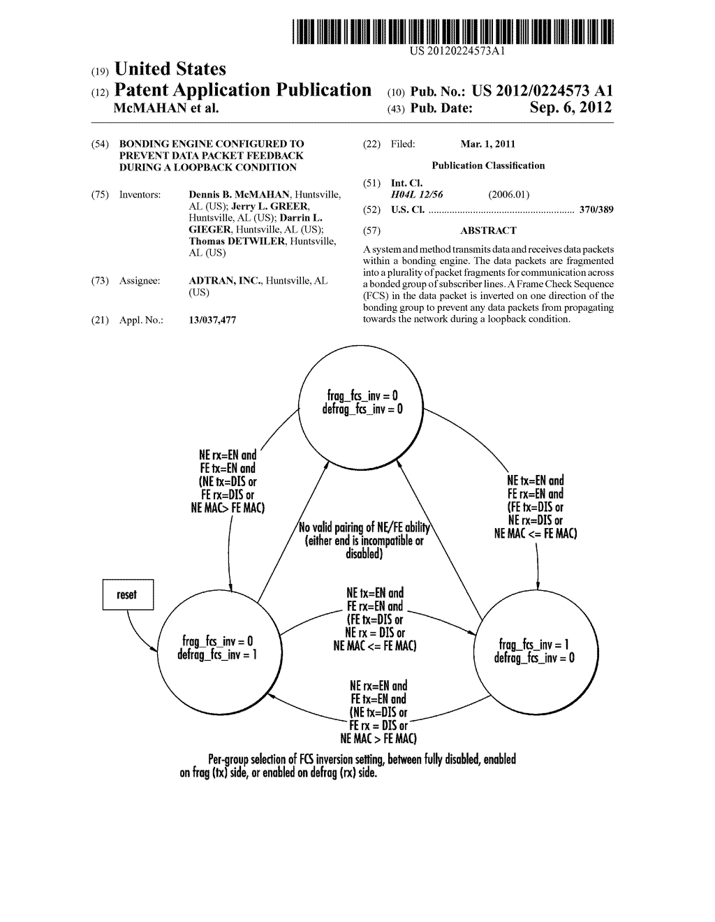 BONDING ENGINE CONFIGURED TO PREVENT DATA PACKET FEEDBACK DURING A     LOOPBACK CONDITION - diagram, schematic, and image 01