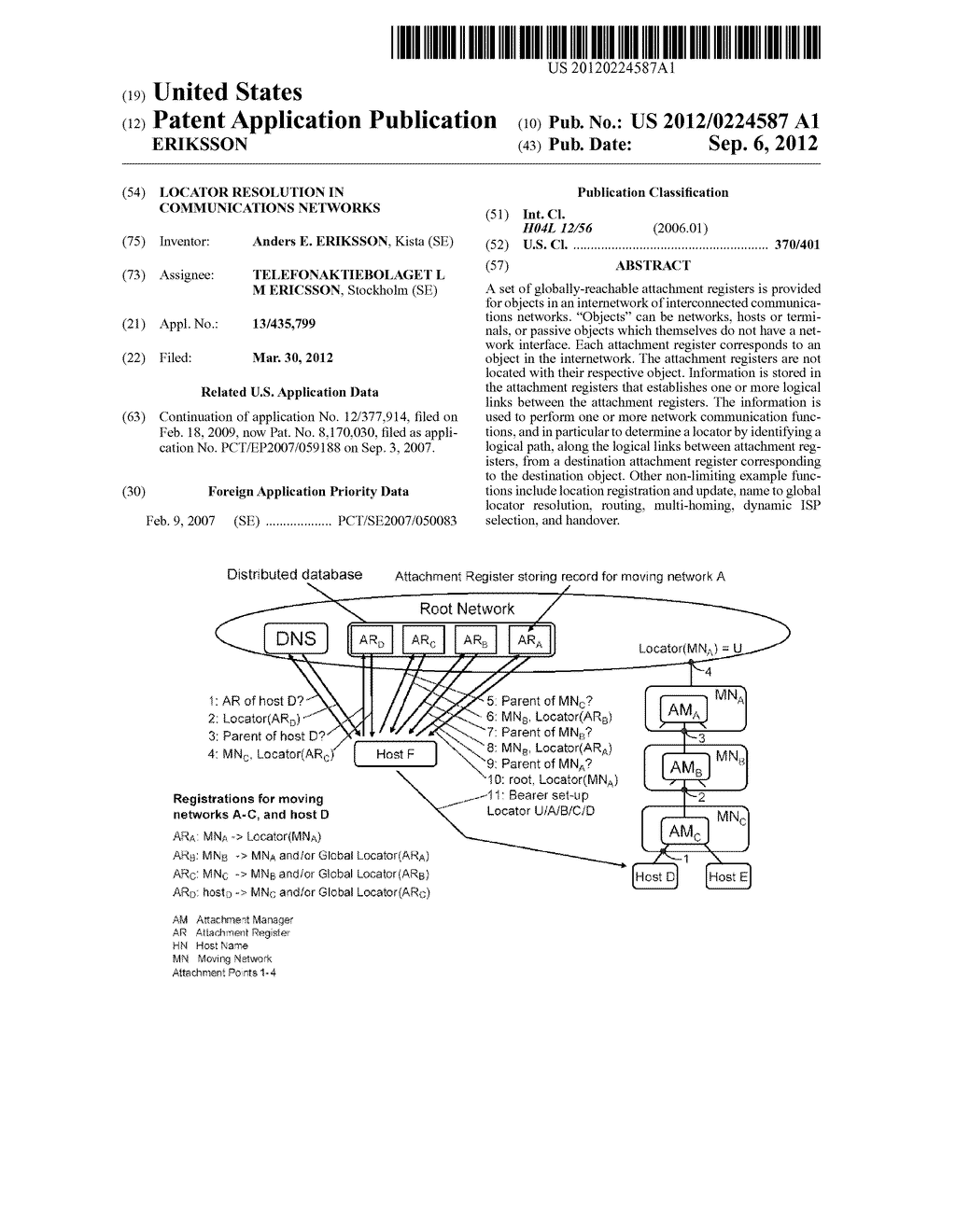 LOCATOR RESOLUTION IN COMMUNICATIONS NETWORKS - diagram, schematic, and image 01