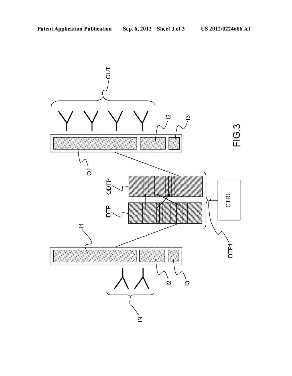 DYNAMIC MANAGEMENT OF SIGNAL ROUTING CAPACITY FOR SATELLITES USING A     DIGITAL TRANSPARENT PROCESSOR HAVING RAPID RECONFIGURATION - diagram, schematic, and image 04