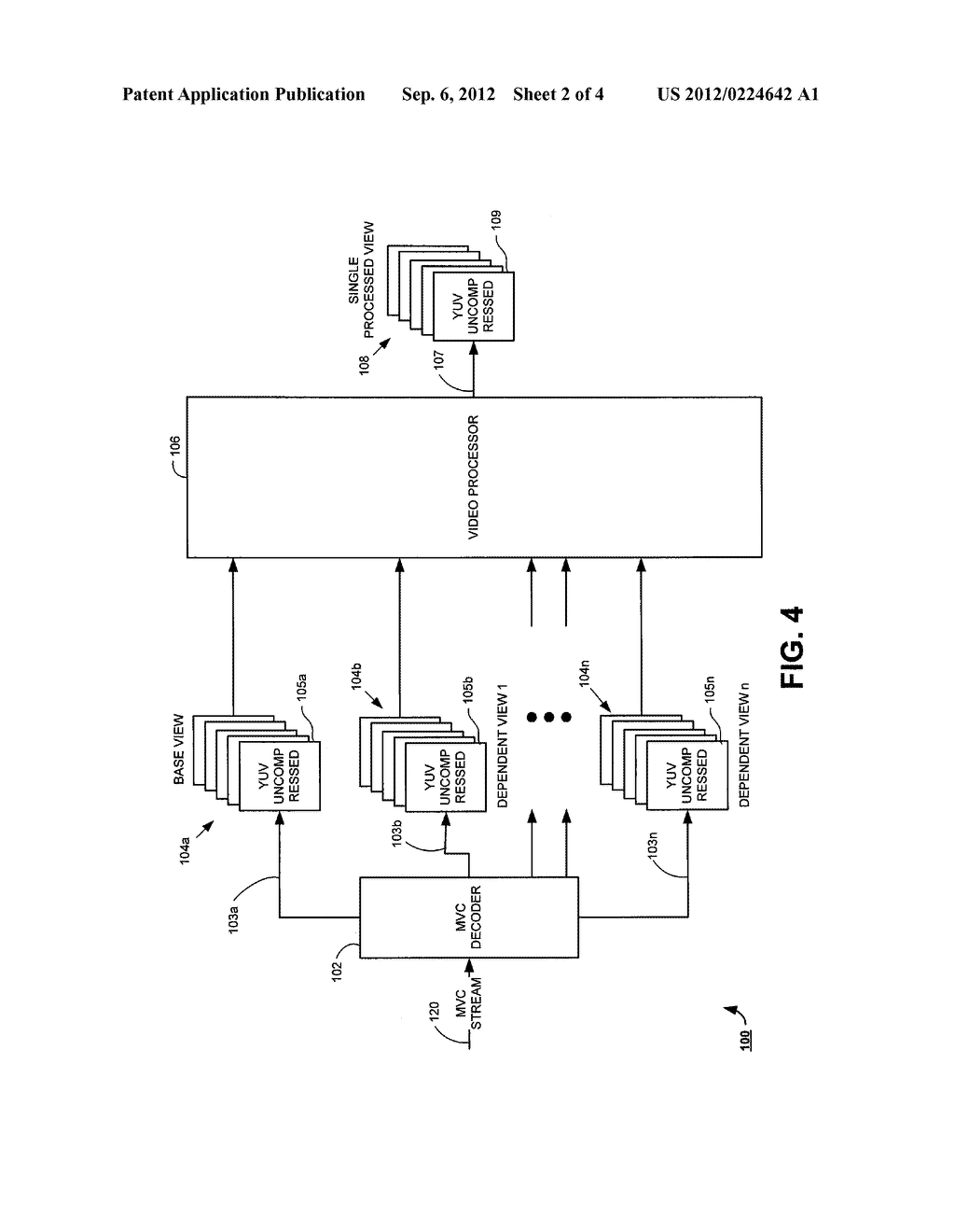 METHOD AND SYSTEM FOR PROVIDING SINGLE VIEW VIDEO SIGNAL BASED ON A     MULTIVIEW VIDEO CODING (MVC) SIGNAL STREAM - diagram, schematic, and image 03