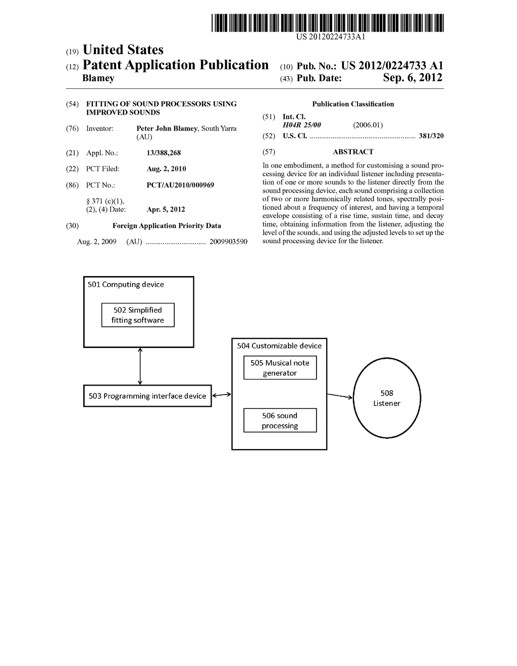 FITTING OF SOUND PROCESSORS USING IMPROVED SOUNDS - diagram, schematic, and image 01